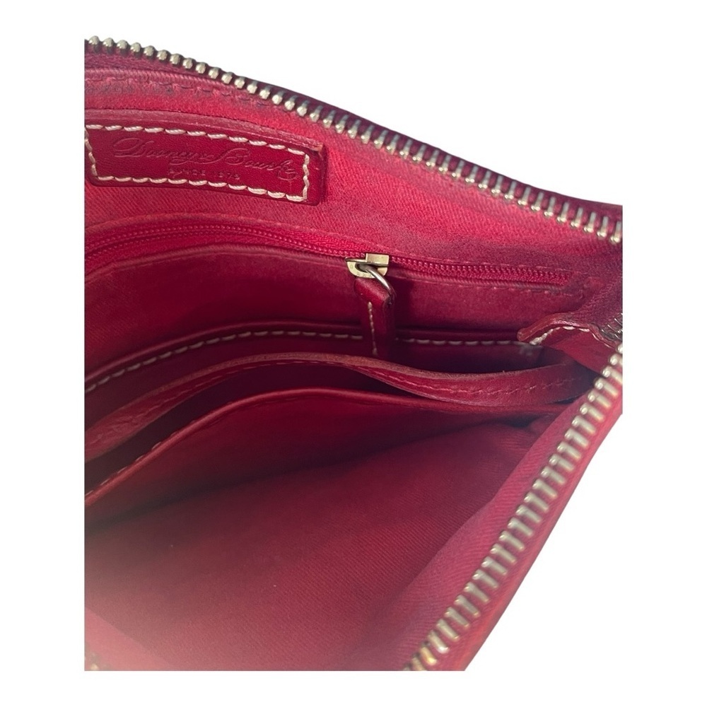 Dooney & Bourke Monogram Red and Tan Crossbody Bag Y2K Letter Carrier Bag - Picture 5 of 9